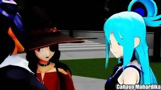 MMD Spanish Memes (Aca tengo Documento, Loco) Megumin And Aqua
