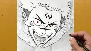 Sukuna Drawing step by step | Anime Drawing | Jujutsu Kaisen