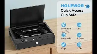 HOLEWOR Biometric Gun Safes for Pistols with LCD Display