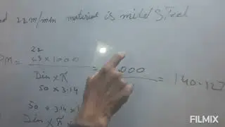 Turner machinist R.P.M and cutting speed calculation