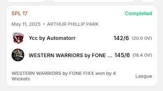 YCC v Western Warriors by FONE FIXX,  SPL 17 league match, WW 2nd innings Part 3, 110525