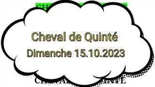 Cheval de Quint&eacute; du Dimanche 15.10.2023 Prix de Botzaris  &agrave; ParisLongchamp Plat 2000m