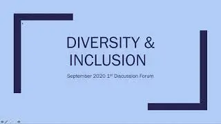 Diversity & Inclusion September 2020