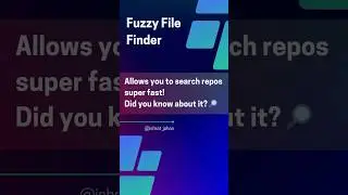 Fuzzy file finder allows you to search repos super fast! Did you know about it? 🔎 #shorts #github