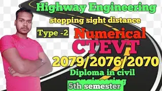 Calculate minimum stopping sight distance|Numerical from Highway engineering|#Civil #diploma 5th sem