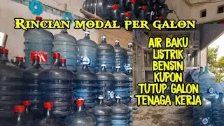 Rincian modal per galon usaha Depot air isi ulang