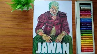 How to draw JAWAN movie poster with oil pastel colours #sarukhkhan #jawan
