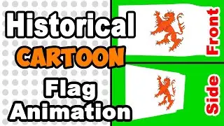 Simple flat looping animation of Armenian Rubenid Dynasty flag over green screen.