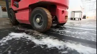Ontsmettingsmat interntransport heftruck praktijk