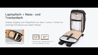 Inateck BPX31: Handgep&auml;ck Rucksack 40L, TSA Freundlich Gro&szlig; Reiserucksack f&uuml;r 17 Zoll Laptop