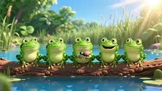 Five Little Speckled Frogs | Fun Counting & Animal Rhyme for Kids | Nursery Rhymes for Children