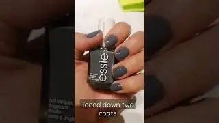 TONED DOWN / ESSIE REGULAR NAIL POLISH /DARK GRAY MANICURE