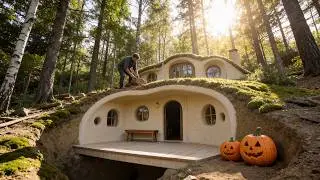 Living Underground | Building a Warm Dugout Deep in the Forest