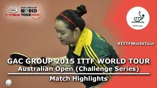 Australia Open 2015 Highlights: YOON Hyobin vs ZHANG Sally (Qualification Group)