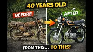 Complete restoration of a damaged classic motorcycle after 40 years of neglect.