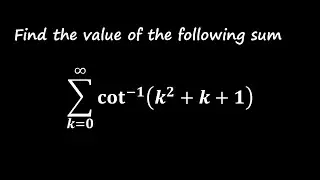 Telescoping Technique to Solve an Infinite Sum of arc-cotangent.