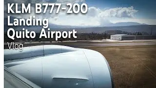 KLM B777-200 Windy and HARD LANDING at Quito Airport | 4K 60FPS