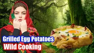 delicious Grilled Egg Potatoes in the jungle  | Cooking in nature | Wild cooking
