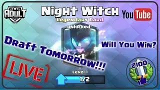Night Witch Tomorrow Night!!  500 Gem Tournament At 100 likes!!!  Clan: NeverBlink #2O2YGCY9