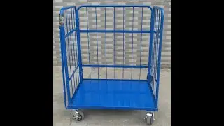 Warehouse Security Detachable Portable Four Sides Wire Mesh Logistic Trolley Folding Roll Container