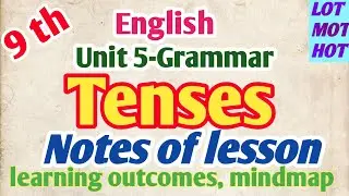 9th Grammar Tense lessonplan notes of lesson unit5 notes of lesson English learningoutcomes mindmap