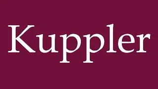 How to Pronounce ''Kuppler'' Correctly in German