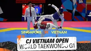 Thắng áp đảo võ sĩ Singapore, Nguyễn Hồng Trọng giành HCV World Taekwondo G1