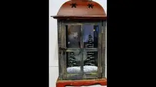 Holiday Candle Holder Lantern with Handpainted Snowman
