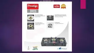 Prestige IRIS Toughened Glass-Top 3 Brass Burner LPG Gas Stove