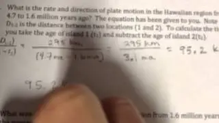 Calculating plate motion example
