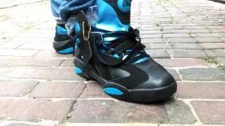 Reebok shaq attaq black and azure on feet