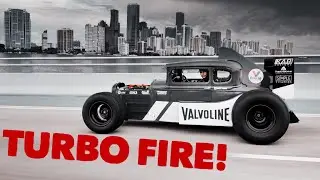 Turbo-ing in Under 9 Minutes!! Rat rod exhaust flames!!! | Ricky Boada