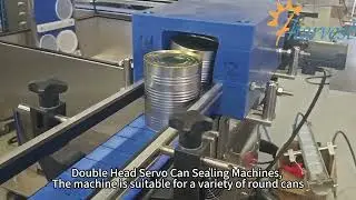 #Automatic tin can cleaner, #sterilizer, 12 heads filler, dual head #sealer, #capper, labeler line