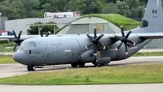 Lockheed Martin CC-130J-30 Hercules 130603 Royal Canadian Air Force takeoff Sion airport 23.05.2025