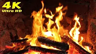 🔥 4K Fireplace Video for Relaxation. Winter Cabin Fireplace Ambience, Fireplace Video for Sleep