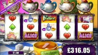 &pound;411 MEGA BIG WIN (274 X STAKE) ALICE AND THE MAD TEA PARTY&trade; BIG WIN SLOTS AT JACKPOT PARTY