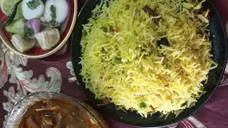 New Year special lunch mutton rogan josh / pea rice / Salad / 🥗😋