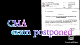 breaking news | CMA exam postponed | june 2021