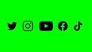 Green Screen Animated Social Media Spinning Icon Logos New 2022