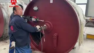 Amulite forming drum welding 🔧 The craftsmanship behind precise fiber cement board forming!
