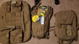 Сравнение питьевых сумок Surplus. Питьевые системы Source USMC 3 л, Source Aquasource 20 л и Camelback