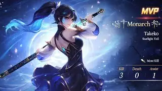 Takeko (Legend of Ace) BEST Gameplay | Starlight Veil | 4-Min Surrender | MVP Jungle