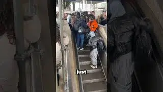 Packed train station chaos 😱😧