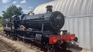 4953 Pitchford Hall Accelerates out of Ongar For North Weald, 2023 Epping Ongar Railway Steam Gala