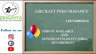 AIRCRAFT PERFORMANCE || Thrust available and Maximum Velocity for a Jet Aircraft || Lecture #10
