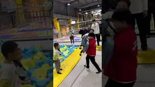 Parent-child games trampoline indoor playground daily parent-child interaction Douyin celebrity