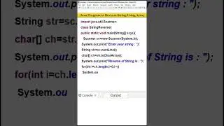 String Reverse using Array Java Program