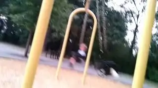22nd August, 2018 - Vincent, Tata, and Kicia on the swing at the same time