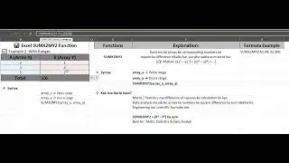 Excel Function Tutorial: SUMX2MY2 Explained with Examples