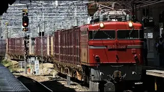 【ED76 1022】汽笛一声！揺らめく陽炎！炎天下の博多駅で鍋島貨物4083レ入線→発車を記録【JR九州出発合図・貨物列車】